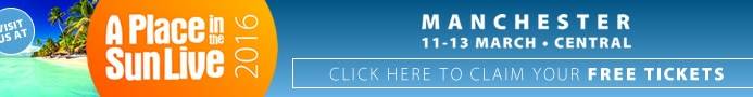 Krev din gratis billetter til en plass i solen UTSTILLING MANCHESTER